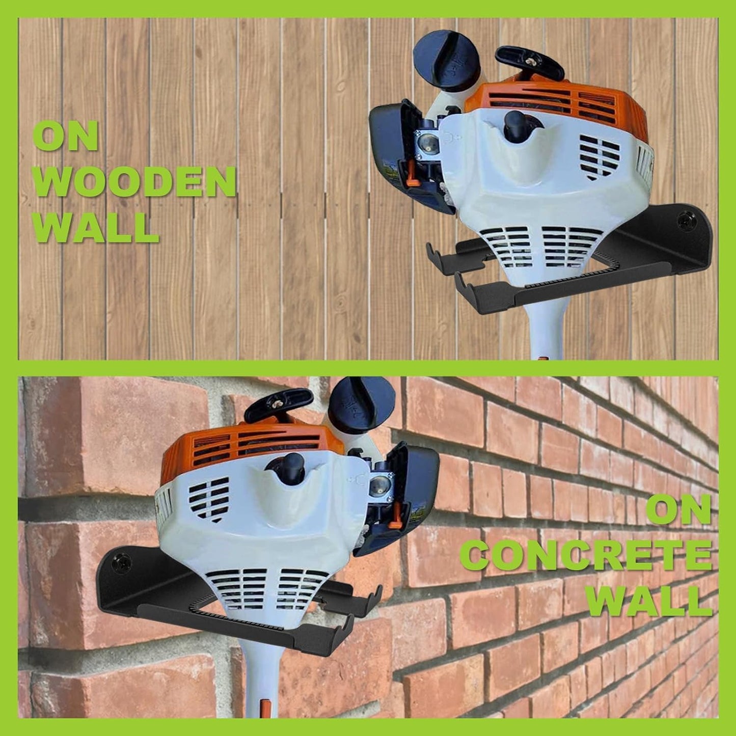 2Pcs Garage Organizer Trimmer Rack,Garden Power Tool Hanger Weed Whackers Holder Wall Mounted for