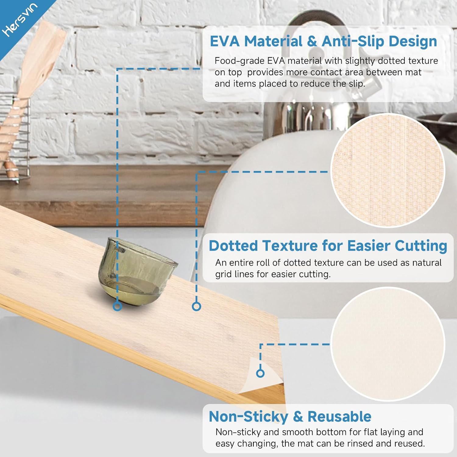 Shelf Liners 22 in x 20 ft EVA Drawer Mats, Non-Adhesive Cupboard Protector, Kitchen Cabinet Lining