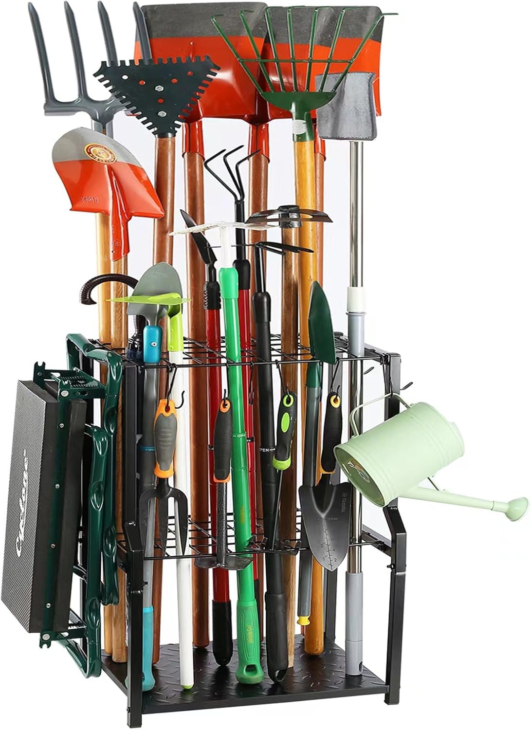 Garden Tool Organizer,Yard Tool Rack Heavy Duty,Free Standing for Garage Corner,Garage