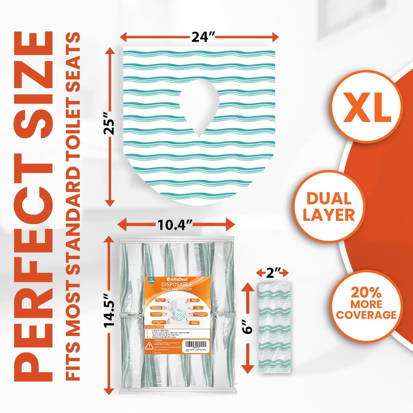 20 Extra Large Toilet Seat Covers Disposable for Kids & Adults-Toilet Covers Disposable for