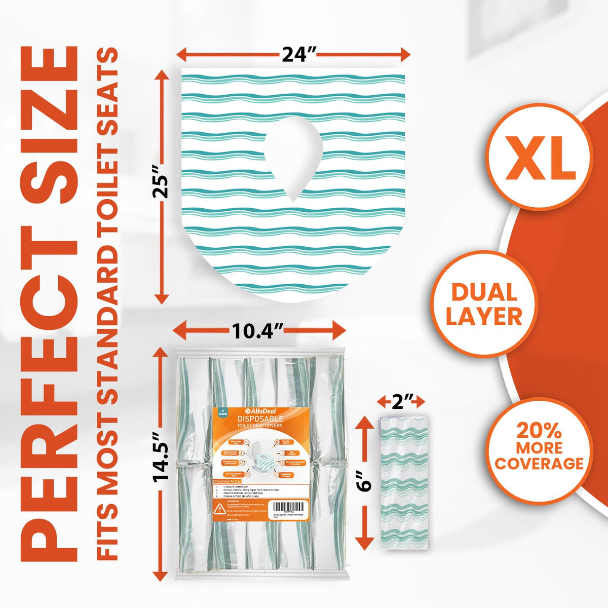 20 Extra Large Toilet Seat Covers Disposable for Kids & Adults-Toilet Covers Disposable for