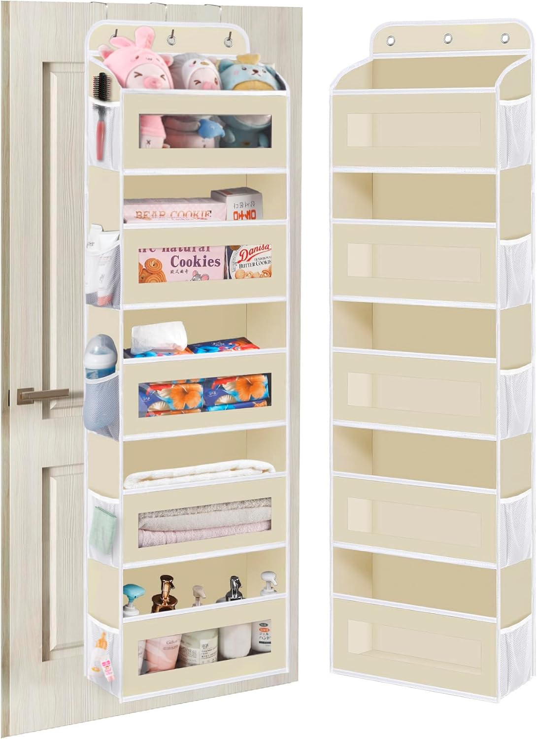 Over The Door Organizer, 5 Shelves Closet Door Hanging Organizer with 10 Mesh Pockets, Nursery