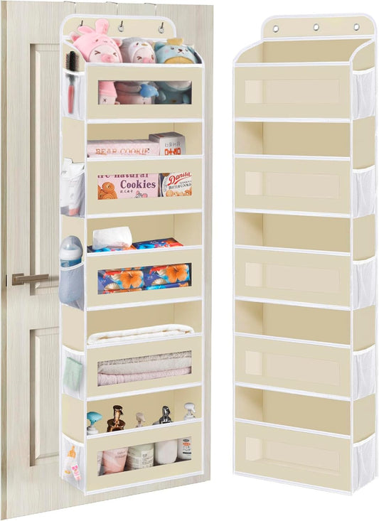 Over The Door Organizer, 5 Shelves Closet Door Hanging Organizer with 10 Mesh Pockets, Nursery