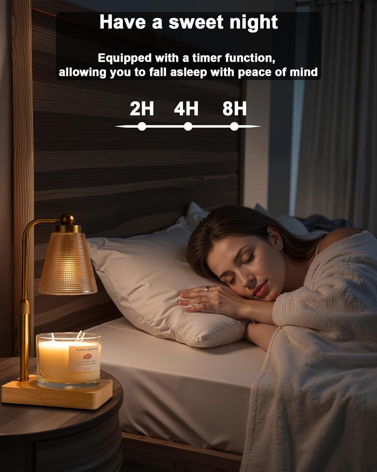 Candle Warmer Lamp - Electric Candle Warmer with Timer, Adjustable Height & Brightness, 2