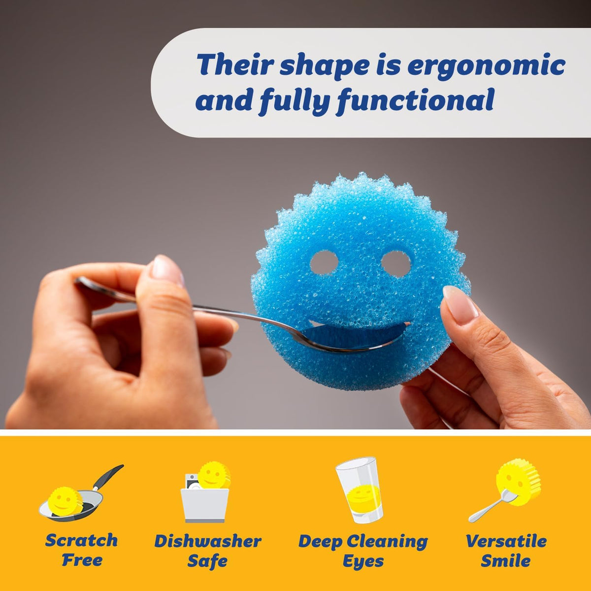 Scrub Daddy Scratch-Free Multipurpose Kitchen Sponges - Bulk Dish Sponges for Kitchen, Bathroom