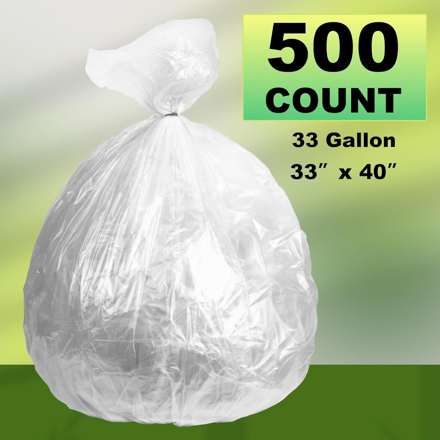Trash Can Liner - Wholesale 500 Count Garbage Bags on Perforated Roll 33 Gallon Multipurpose for