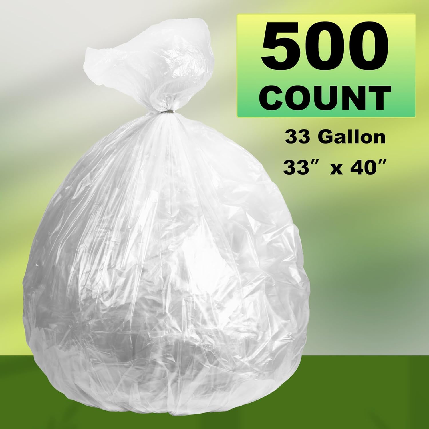 Trash Can Liner - Wholesale 500 Count Garbage Bags on Perforated Roll 33 Gallon Multipurpose for