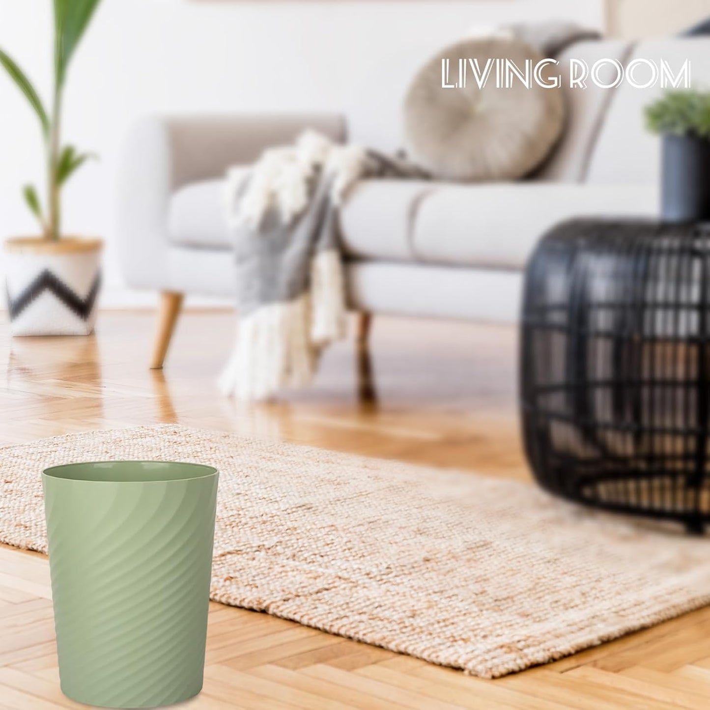 UUJOLY Plastic Small Trash Can Wastebasket, Garbage Container Basket for Bathrooms, Laundry Room