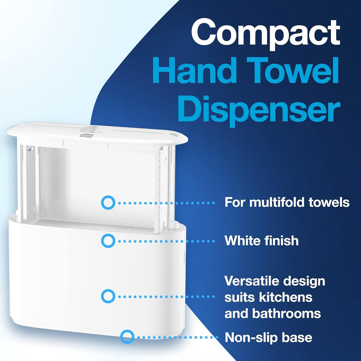 Tork Xpress Paper Towel Dispenser, White, H2/H23 Multifold Compatible, Compact design for Home &