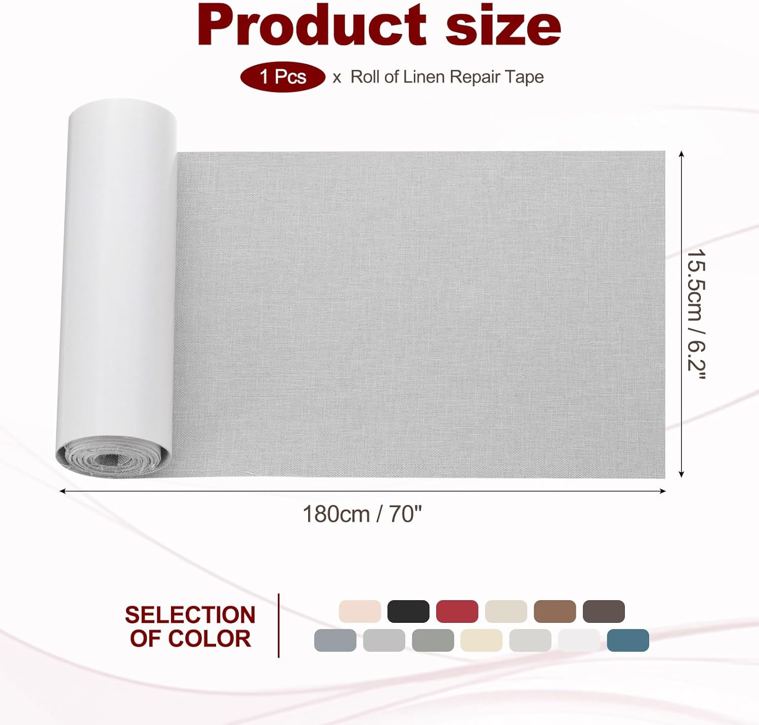 PATIKIL 70x6.2 Inch Linen Repair Tape, Repair Fabric Patch Self Adhesive Couch Patch Line Repair