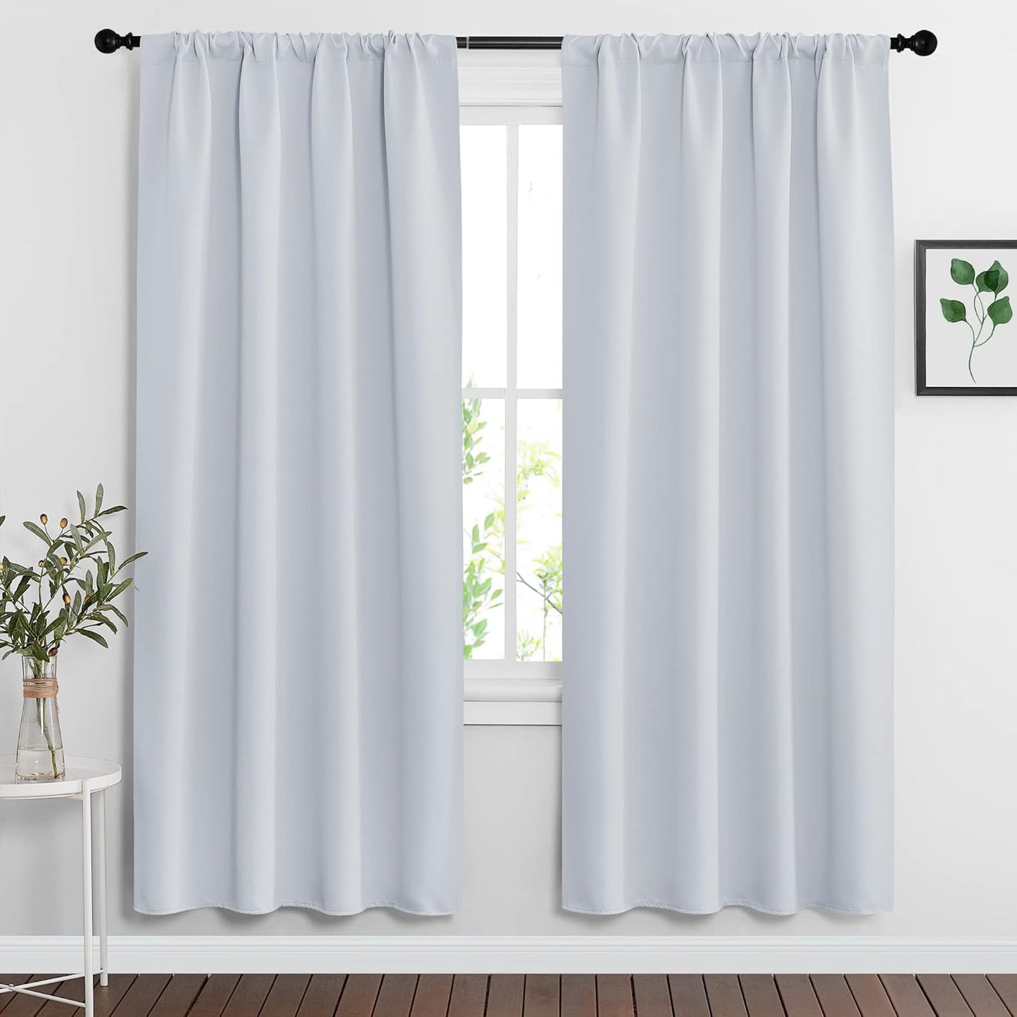 RYB HOME Curtains for Bedroom 72 inches Long, Blackout Thermal Insulating Window Treatment Drapes