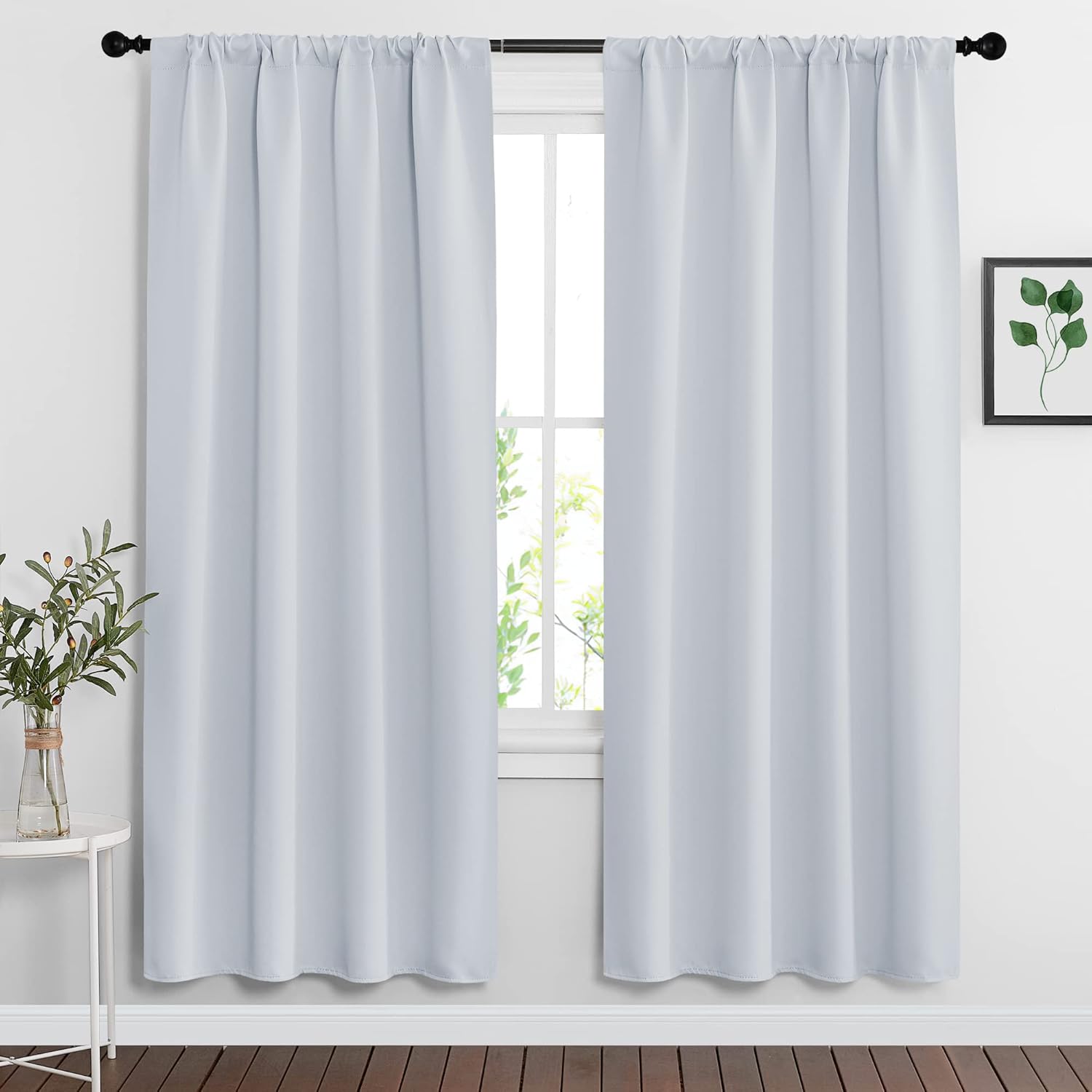 RYB HOME Curtains for Bedroom 72 inches Long, Blackout Thermal Insulating Window Treatment Drapes