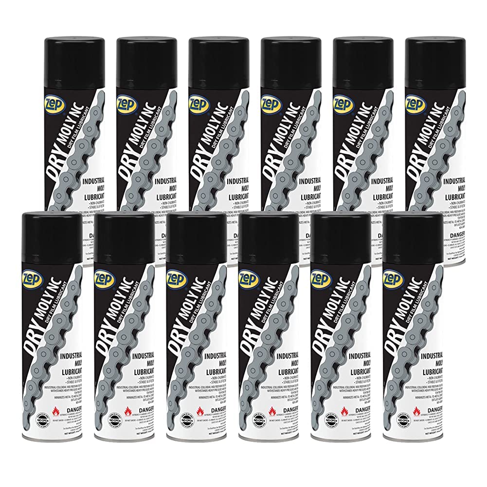 Zep Dry Moly NC Dry Film Lubricant - 14 oz (Case of 12) 10601 - Reduces Friction and Wear for