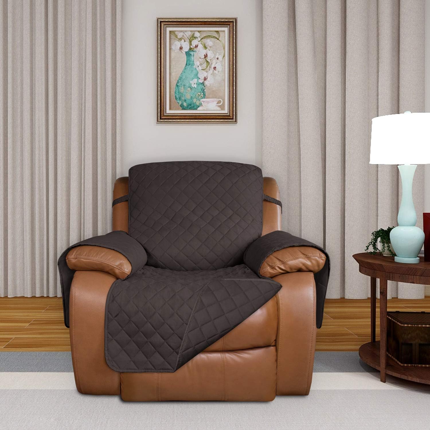 PureFit Reversible Quilted Sofa Cover, Water Resistant Slipcover Furniture Protector, Washable