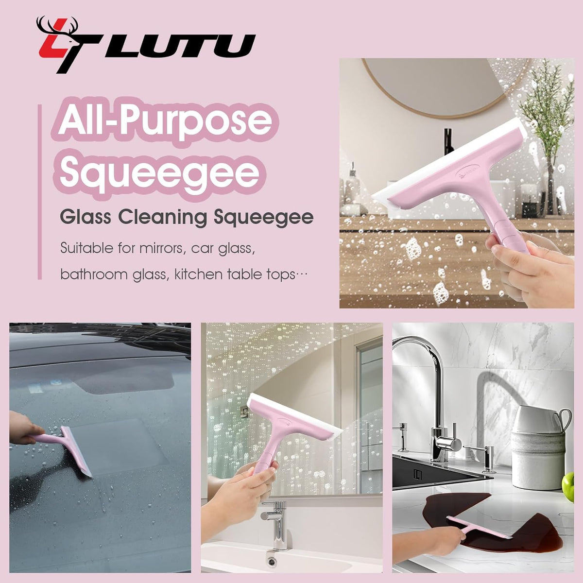 Shower Squeegee for Glass Doors, Bathroom Squeegee for Shower, Mini Window Squeegee, Home Bathroom
