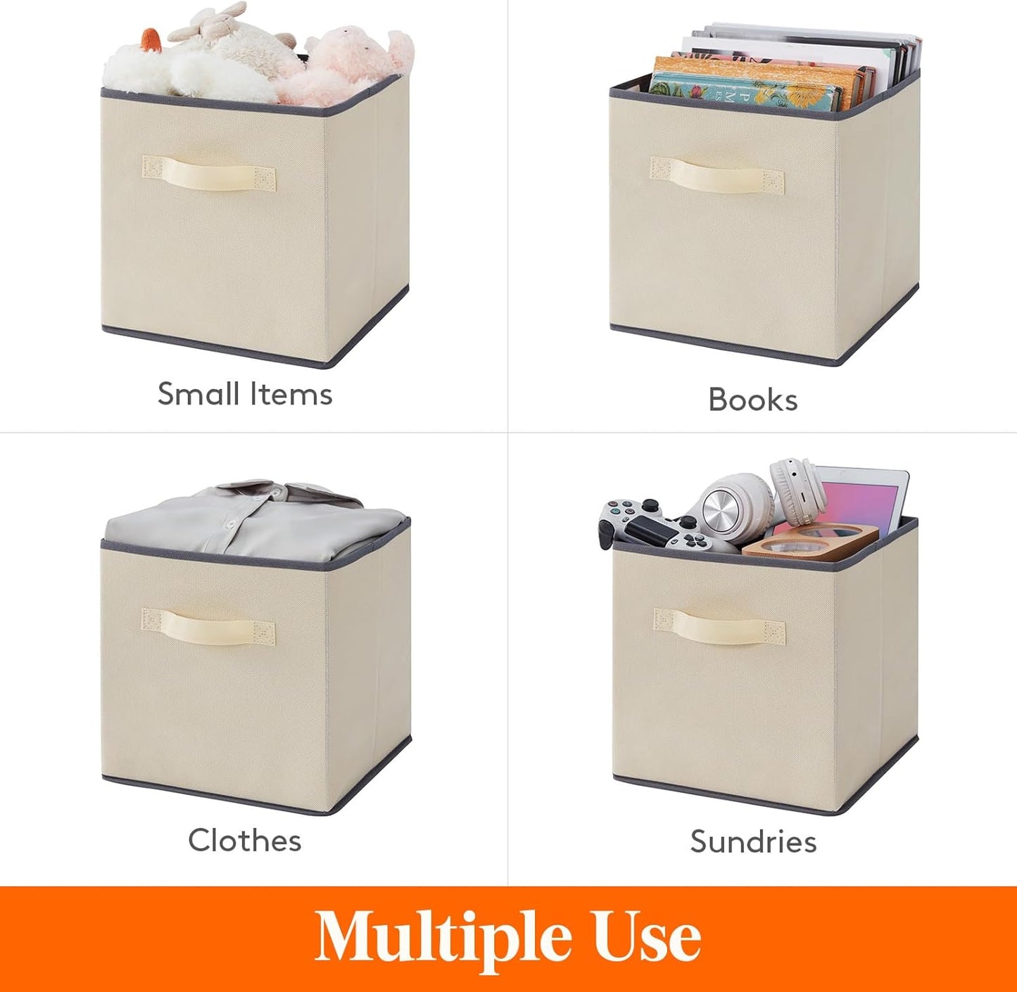 Lifewit 12 Packs Storage Cubes, 11 Inch Cube Storage Bins, Foldable Decorative Fabric Storage