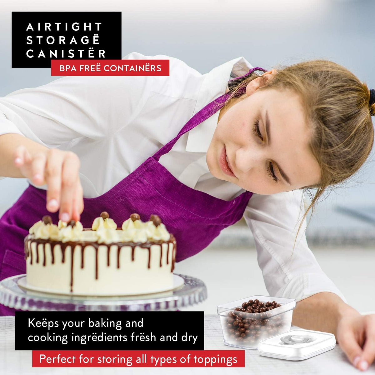 DWËLLZA KITCHEN Airtight Food Storage Containers with Lids – 6 Pieces All Same Size - Pantry