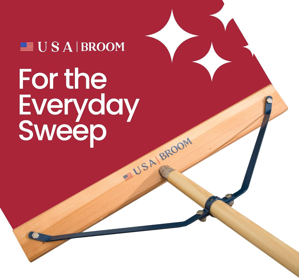 USA Broom 36" Everyday Sweep Indoor/Outdoor Push Broom with 60" Handle. Ideal for Garages & Shops.