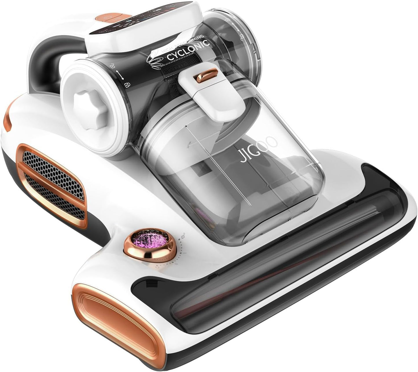JIGOO T600 Mattress Vacuum Cleaner with UV-C Light, 15Kpa Suction 700W Powerful Double-Cup Handheld
