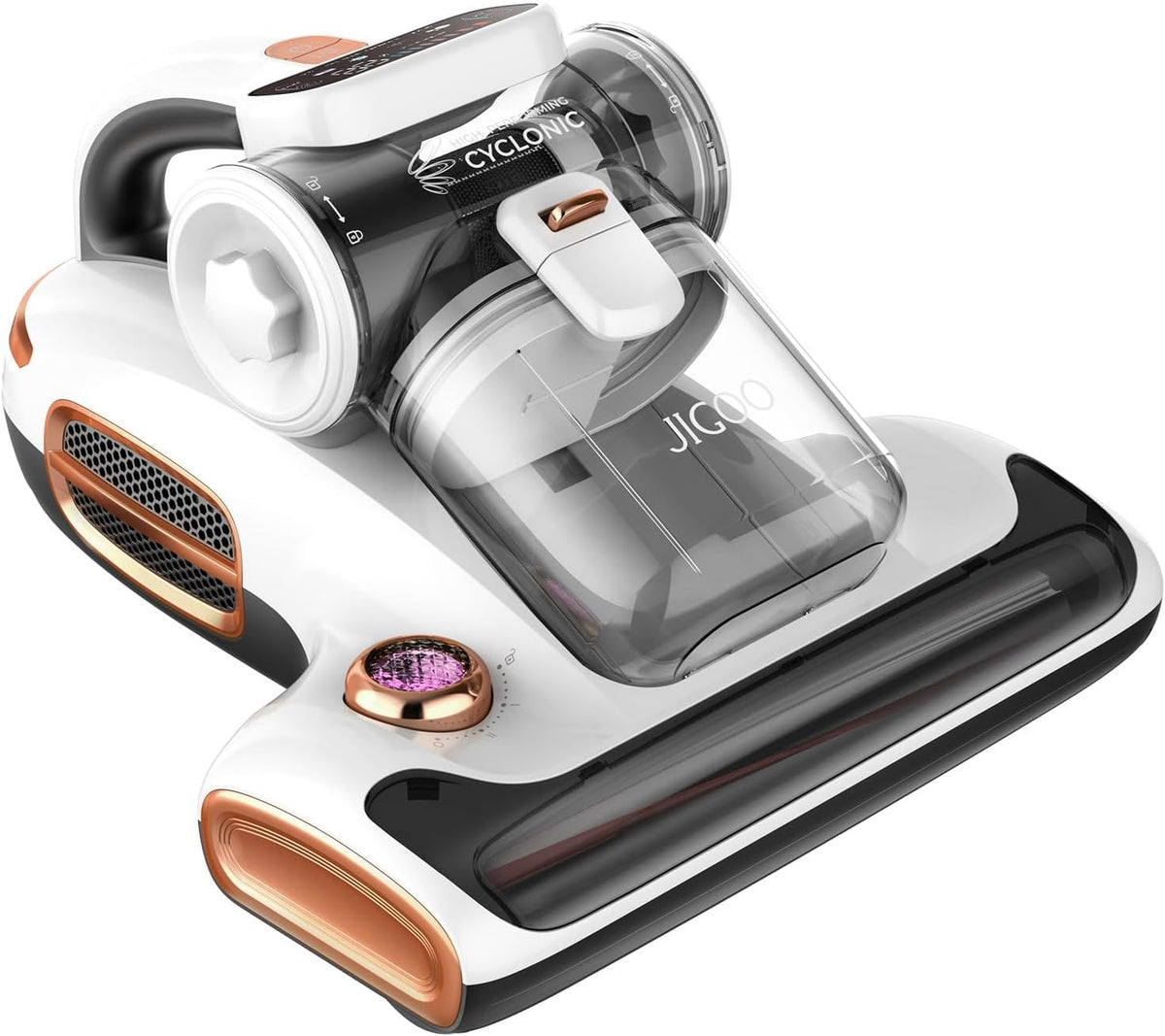 JIGOO T600 Mattress Vacuum Cleaner with UV-C Light, 15Kpa Suction 700W Powerful Double-Cup Handheld