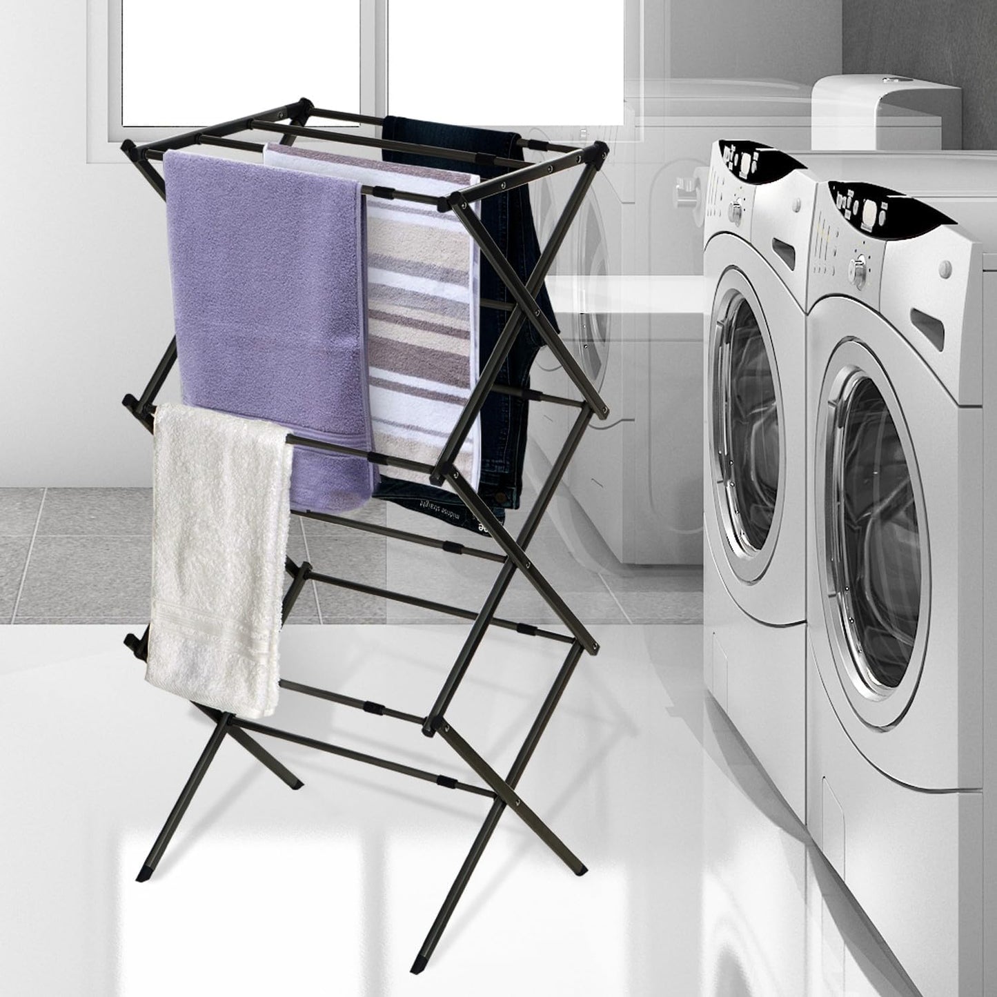 BLACK+DECKER Laundry Organization Expandable/Collapsible Clothes Drying Rack. Essential for