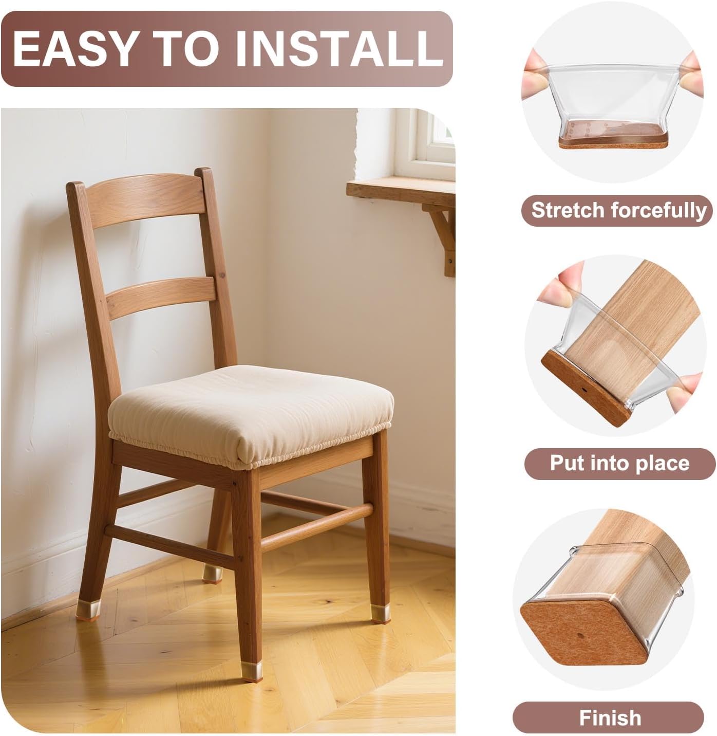 Chair Leg Floor Protectors Rectangle Chair Leg Protectors for Hardwood Floors Silicone Caps Felt