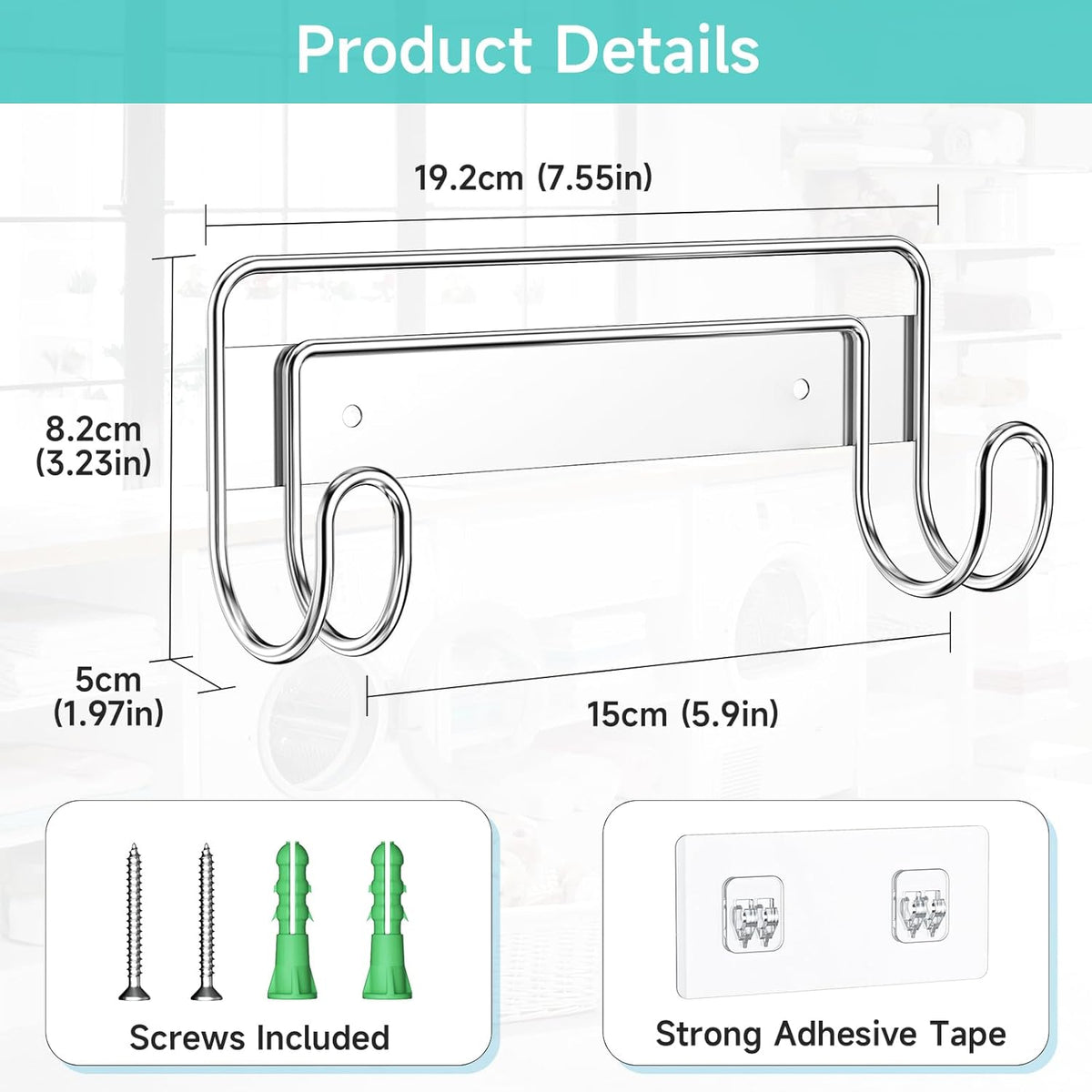 Ironing Board Hanger Wall Mount, Ironing Board Holder for T or Y Leg, Stainless Steel Iron Board