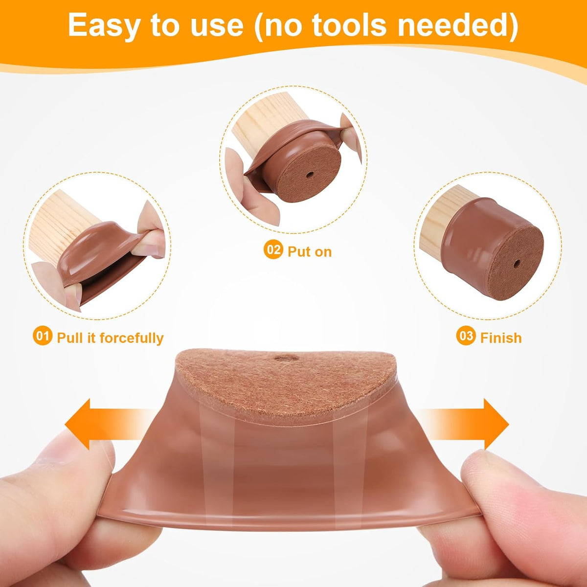 CHUNZEXI 32 Pack Chair Leg Floor Protectors for Hardwood Floors, Silicone Felt Covers Pads Caps
