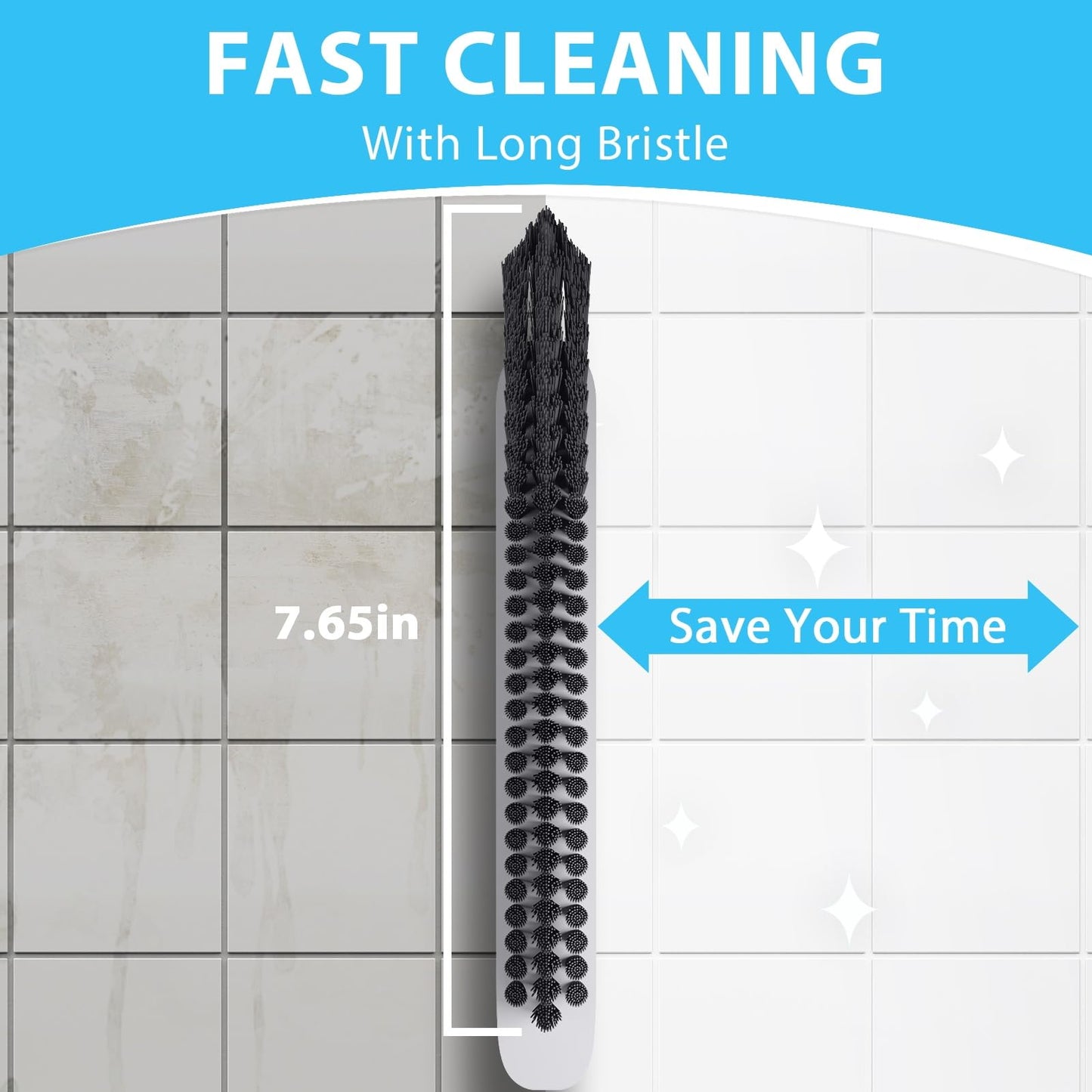 Lumkew Grout Cleaning Brush, V Shape Stiff Grout Cleaner Brush for Floors Tile Grout Scrubber