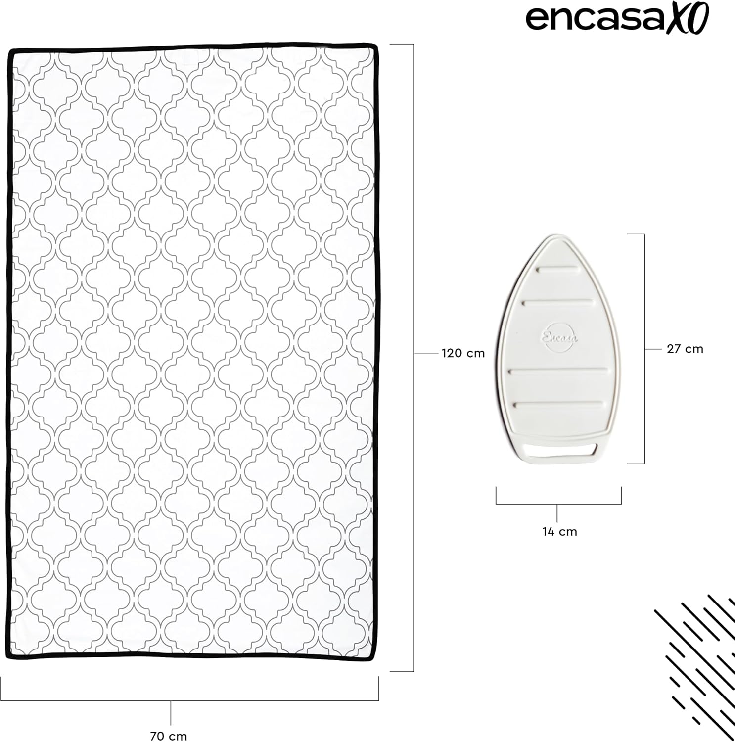 Encasa Homes Ironing Mat/Pad (Large 48"x28") with 3mm Padding & Silicone Iron Rest for Steam