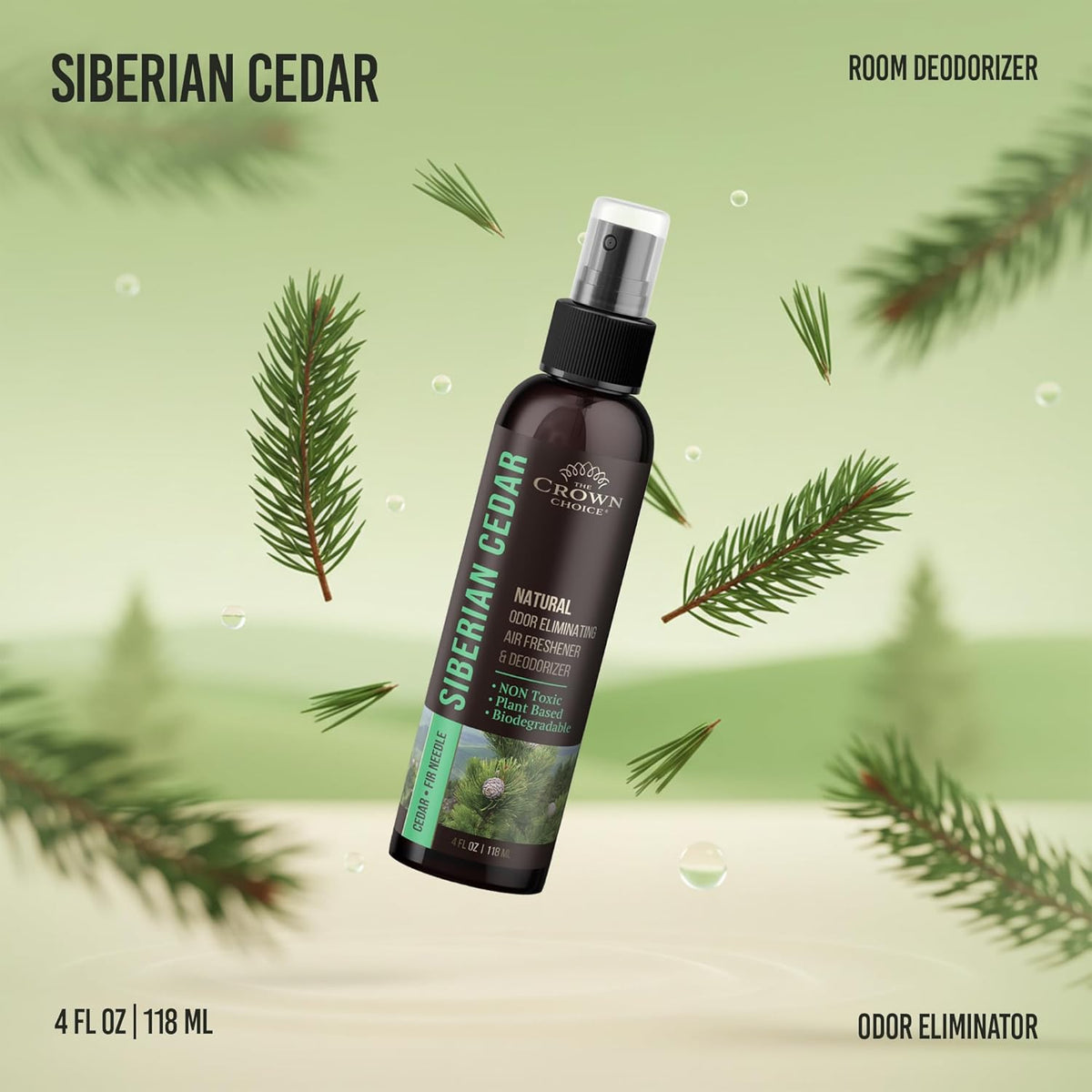 Non-Toxic Odor Eliminator,Natural Cedar Air Freshener Spray for Clothes Storage & Moth