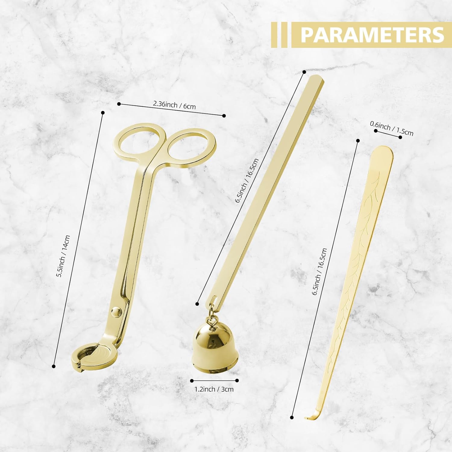 PATOISE 3 in 1 Candle Accessory Set, Candle Wick Trimmer Cutter Mini, Candle Snuffer, Candle Wick