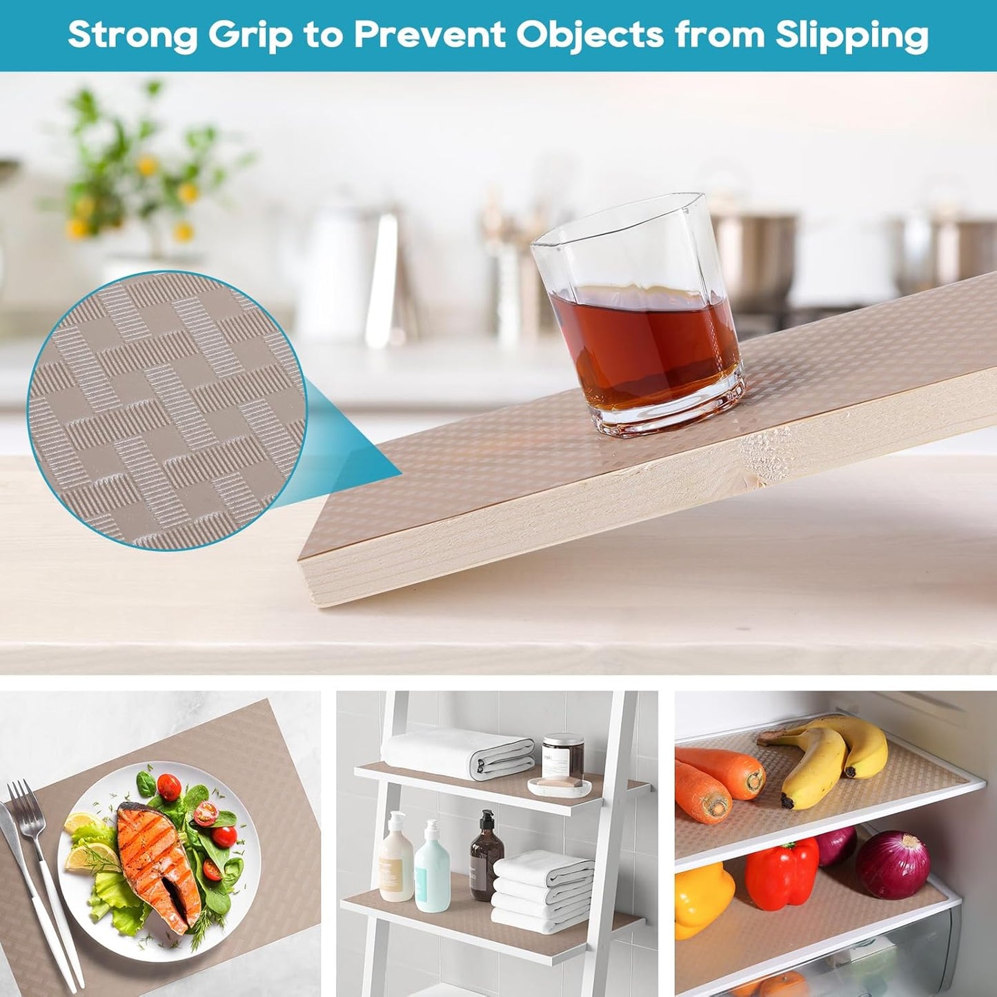 Shelf Liners for Kitchen Cabinets Refrigerator Liners Waterproof & Oil-Proof Kitchen Cupboard Liner