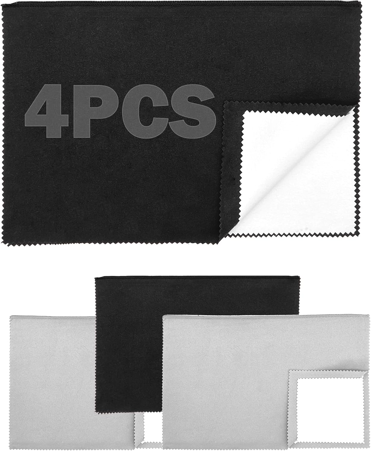 4 PCS Silver polishing Cloth,Jewelry Cleaning Cloth for Sterling Silver, Multi-Layer Silver Jewelry
