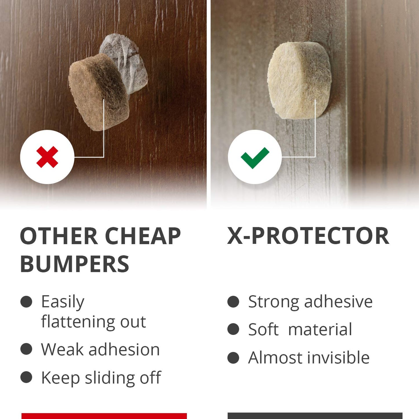 Cabinet Door Bumpers X-Protector 150 PCS - Small Felt Pads 3/8” - Ideal Beige Felt Bumpers