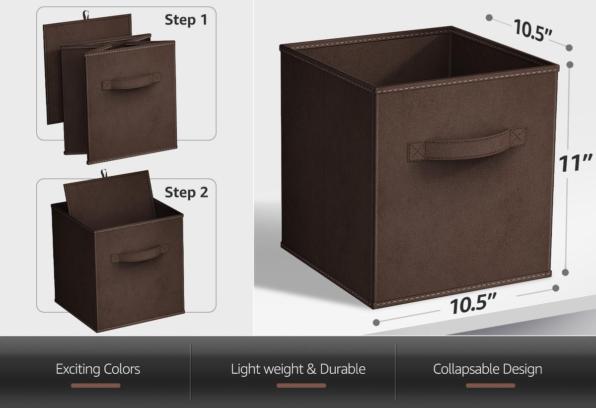 Sorbus Fabric Storage Cubes - 8 Foldable Storage Bins for Organizing Pantry, Cubbies, Toy Box