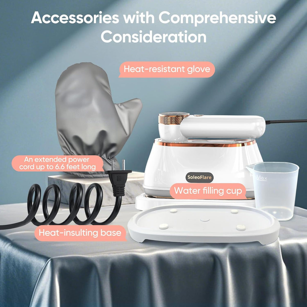 Steamer for Clothes & Iron 2in1, 1200W Travel Steam Iron, 5 Modes LCD, 180ml for 20 Min Steam, UL