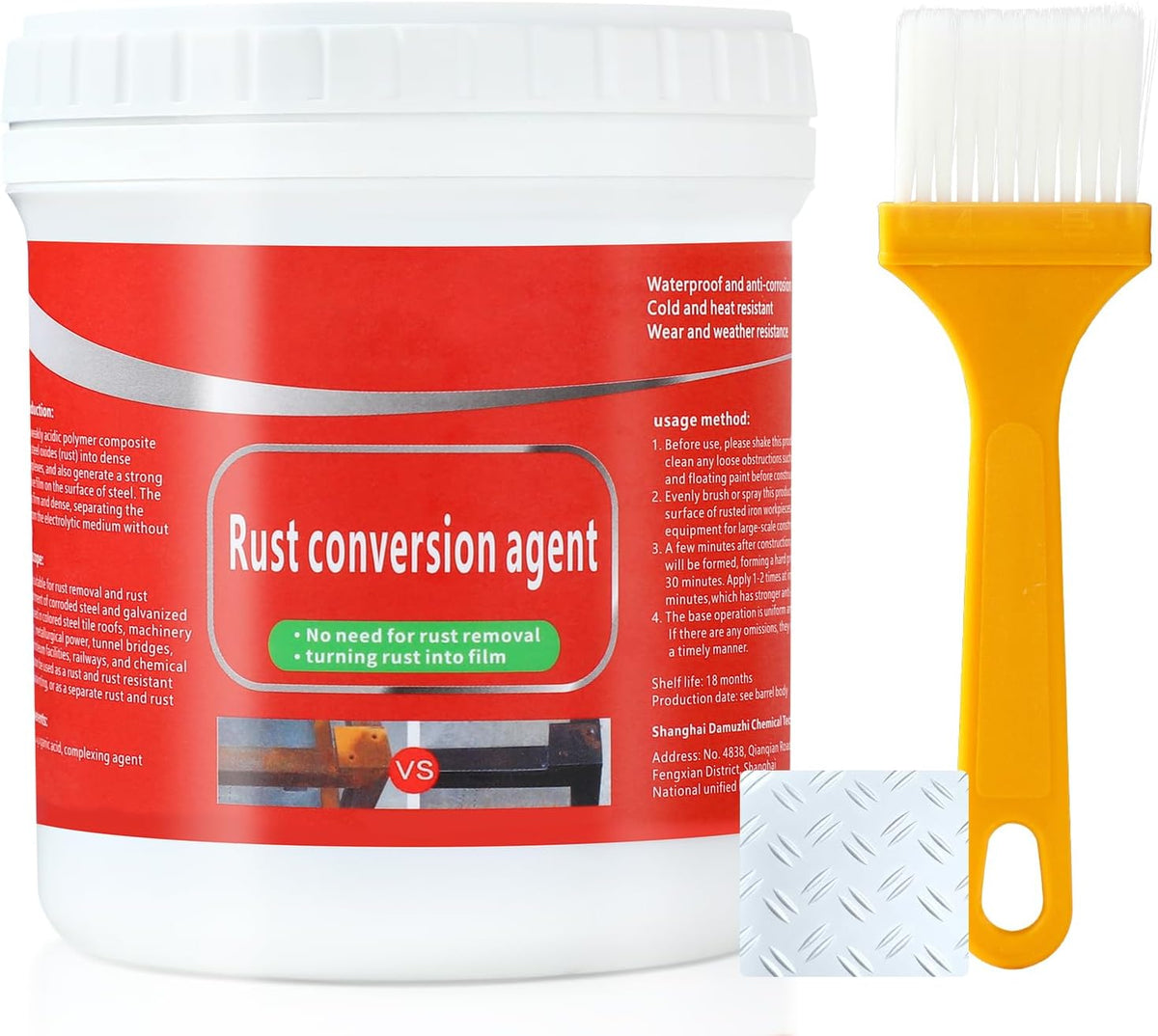 Water-Based Metallic Paint,Rust Removal Converter Metallic Paint,Rust Remover Converter for Metal