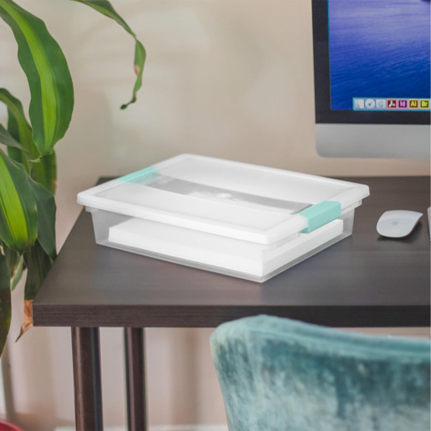 Sterilite Clip Box, Stackable Small Storage Bin with Latching Lid, Plastic Container to Organize