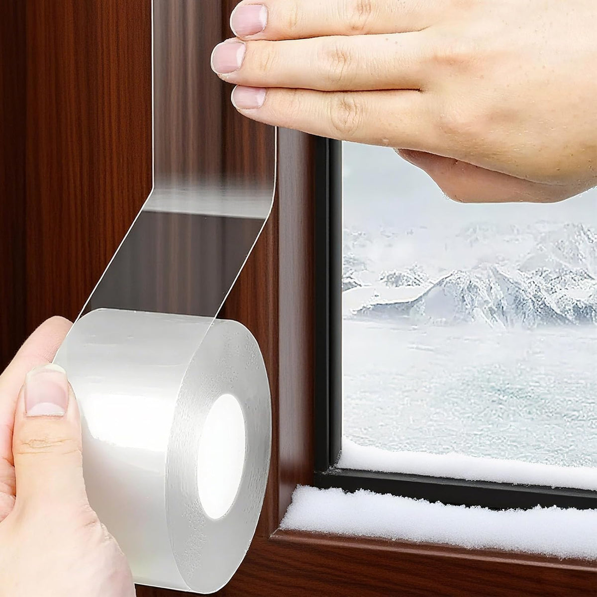 Transparent Window Weather Sealing Tape 2 Inch x 33 FT Weather Stripping Residue-Free Clear Window