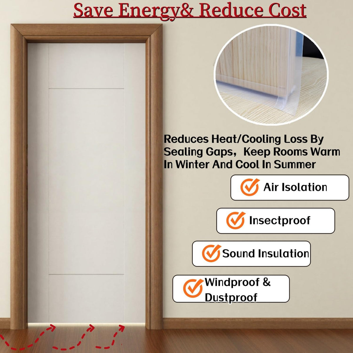 T Shape Door Seal Strip for Door & Windows Gaps，Draft Stopper Bottom Sweep Weather Stripping for