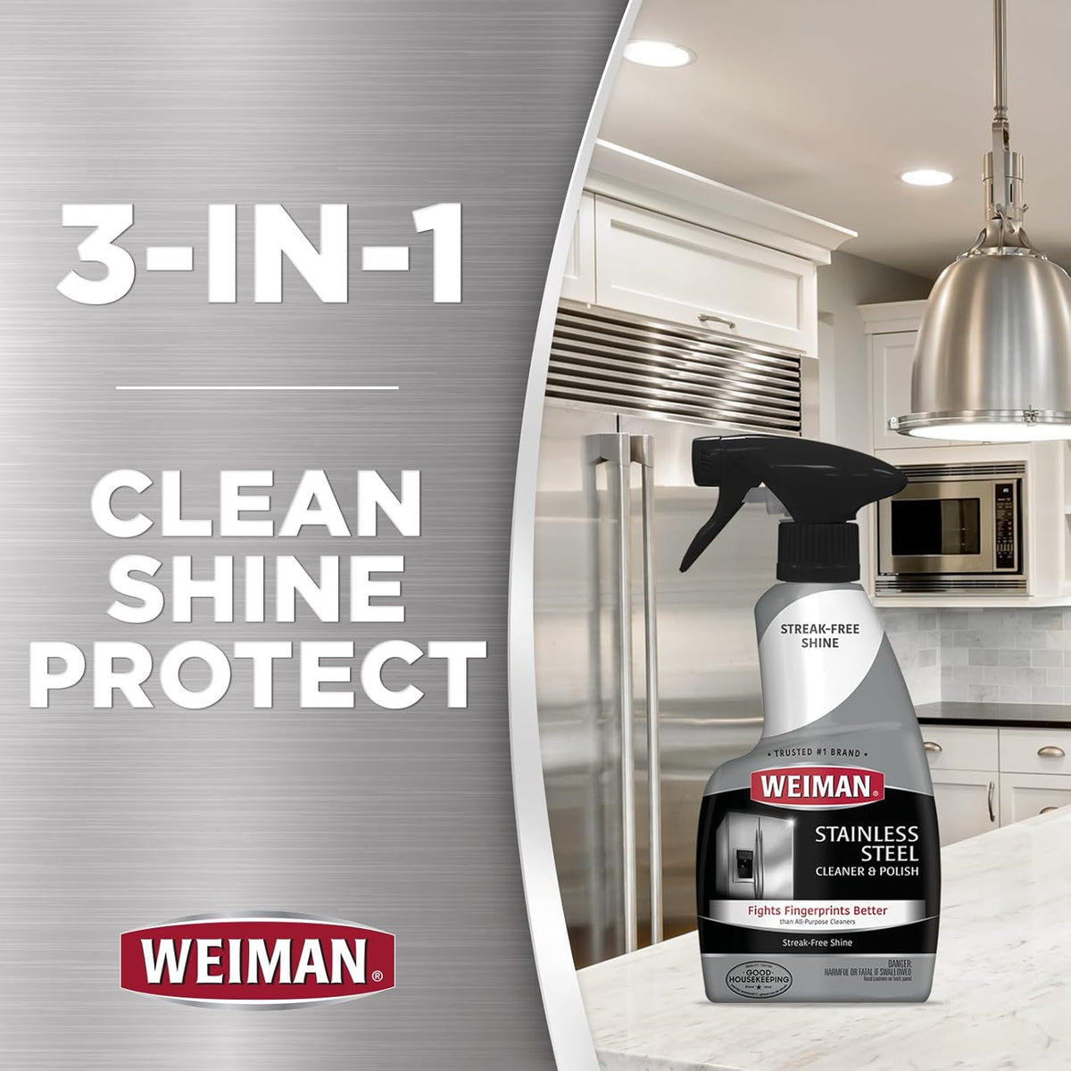 Weiman Stainless Steel Cleaner and Polish - 2 Pack - Removes Fingerprints, Residue, Water Marks and