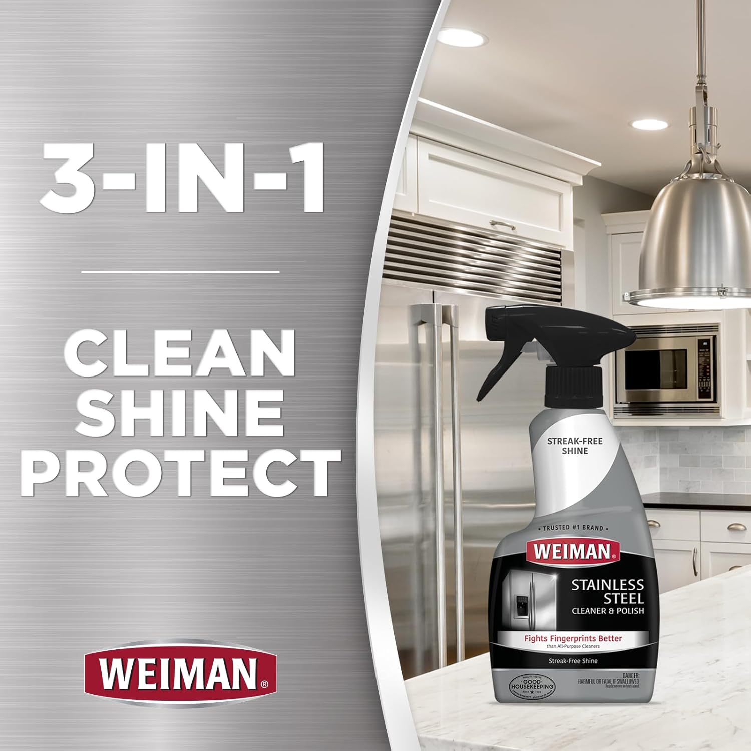 Weiman Stainless Steel Cleaner and Polish - 2 Pack - Removes Fingerprints, Residue, Water Marks and
