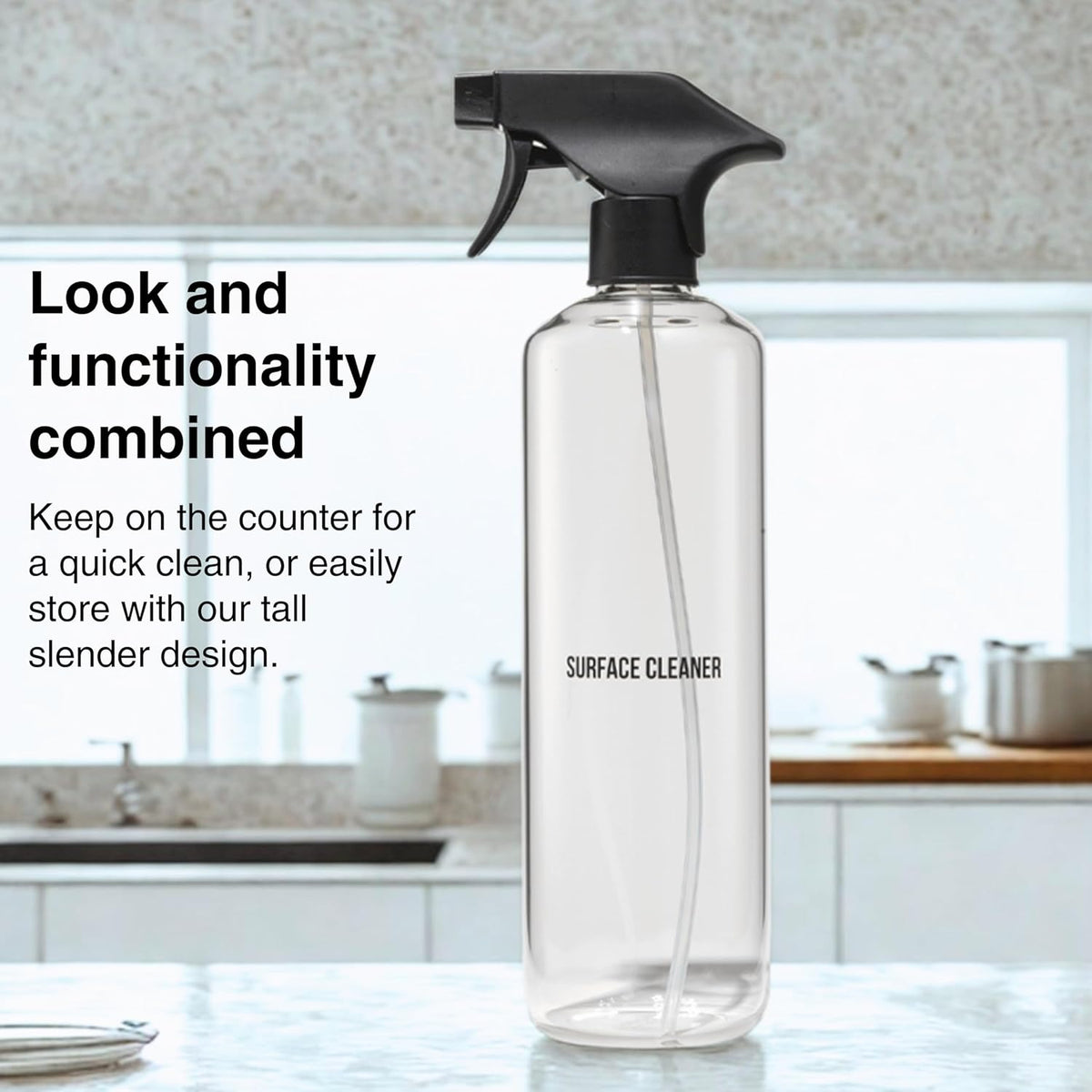 Public Goods Empty Glass Spray Bottle for Multi-Surface Cleaner | Refillable Spray Bottle for