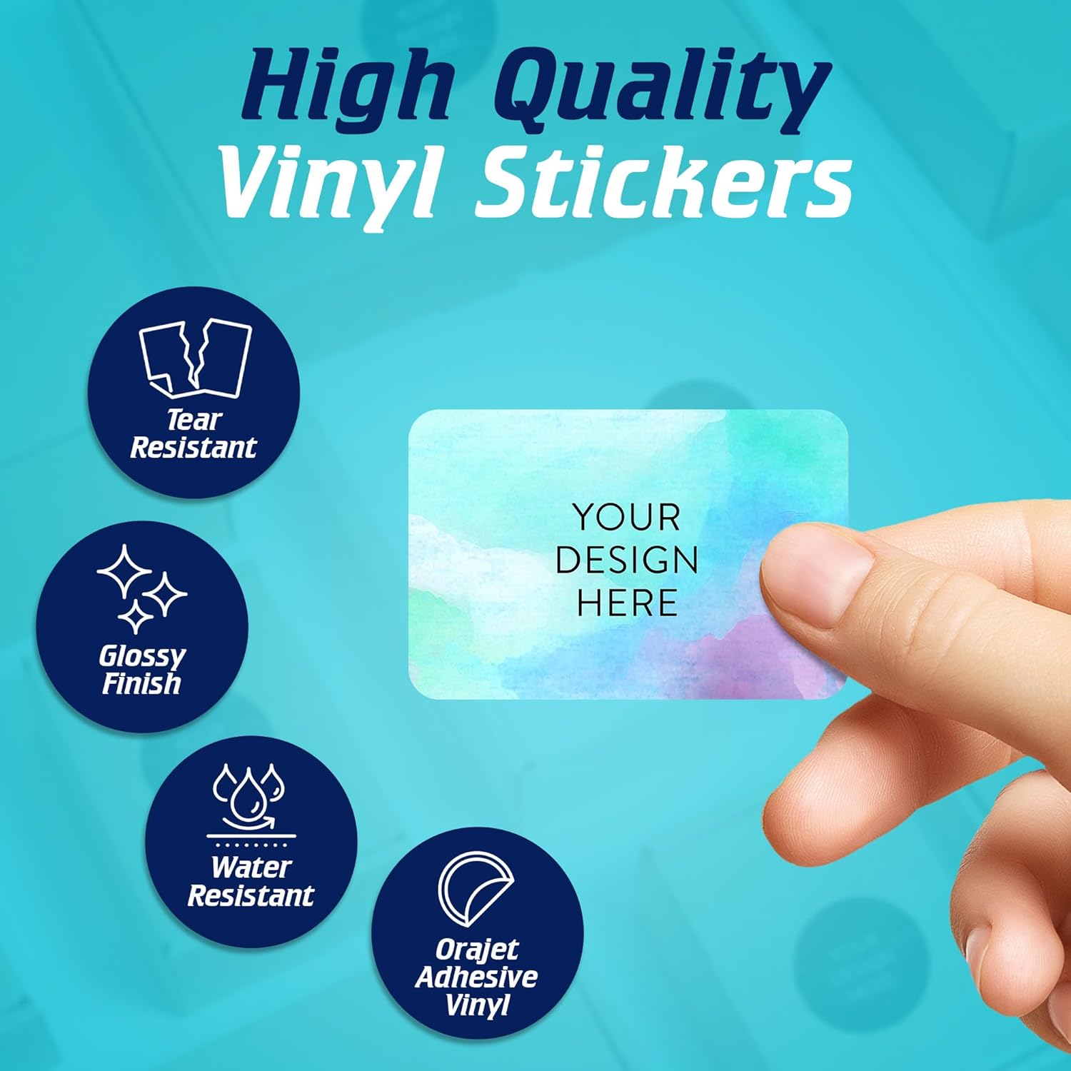 100 Custom Vinyl Stickers - Upload Your own Image, Text, Design, Logo - Personalized Logo Labels