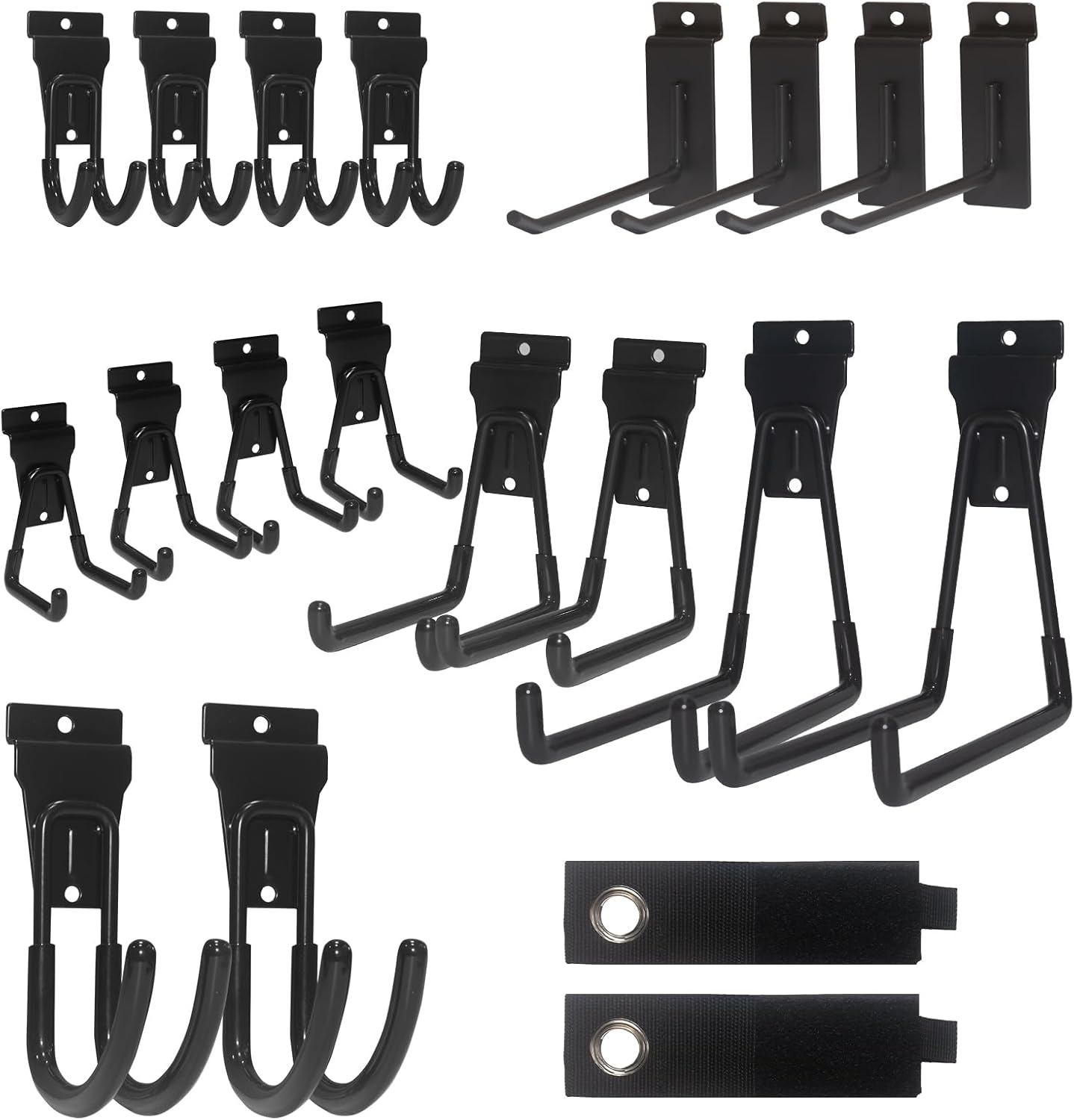 NeatiEase 20 PCS Slatwall Accessories Kit for Garage Rooms Shops Storage Organizing Display, Slat