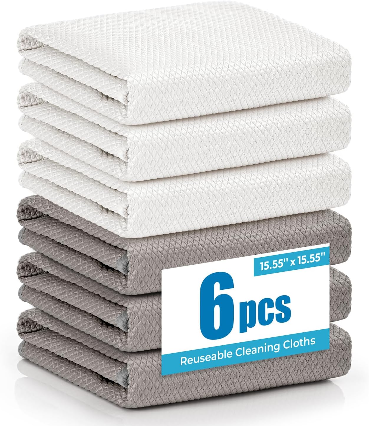Nanoscale Microfiber Cloths 15.55”x 15.55”, Glass Window Mirror Stainless Steel Car Cleaning