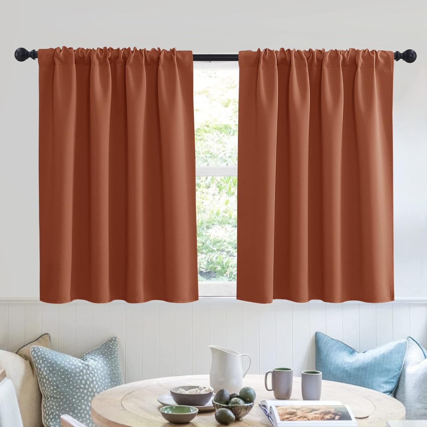RYB HOME Bedroom Curtains Short - Blackout Privacy Energy Saving Curtains for RV Bunk Camper