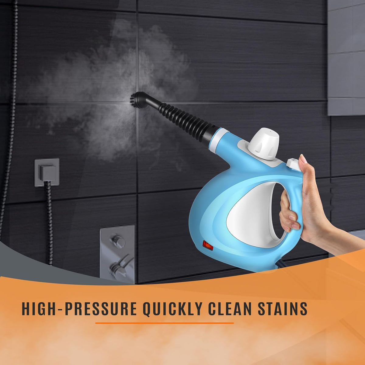 Pressurized Handheld Multi-Surface Natural Steam Cleaner with 12 pcs Accessories, Multi-Purpose