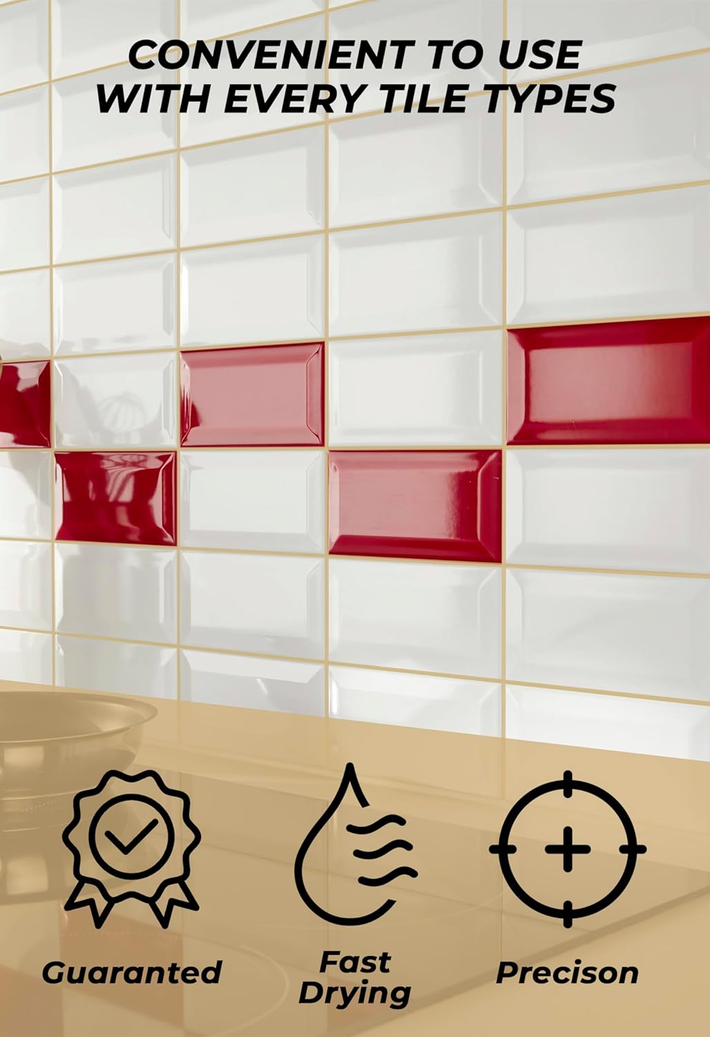 Tile Grout Repair Kit, Beige 8.8 oz/250gr. Fast Drying Grout Filler Tube Repair Kit, Grout Sealer